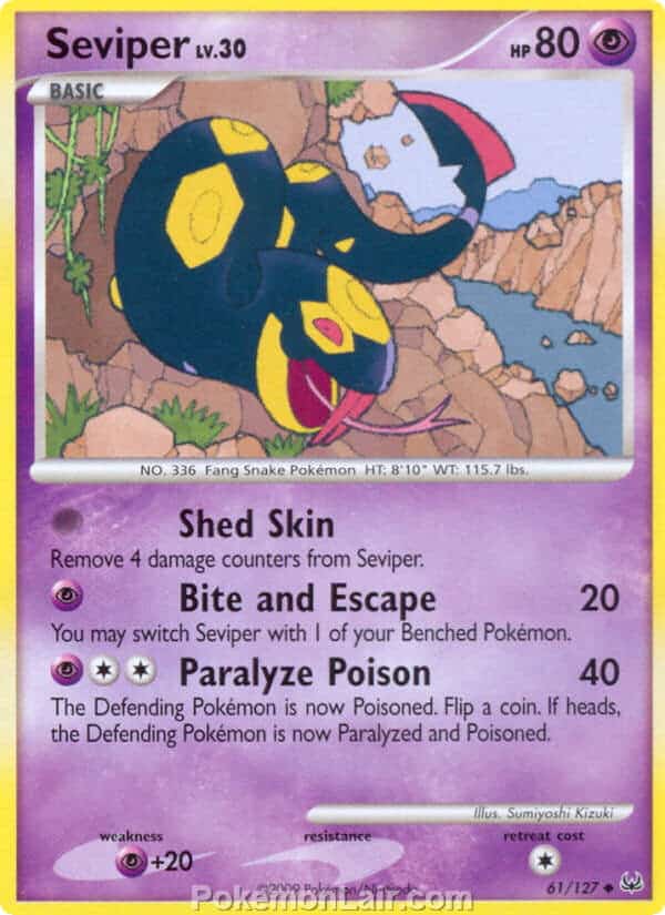 2009 Pokemon Trading Card Game Platinum Base Price List – 61 Seviper