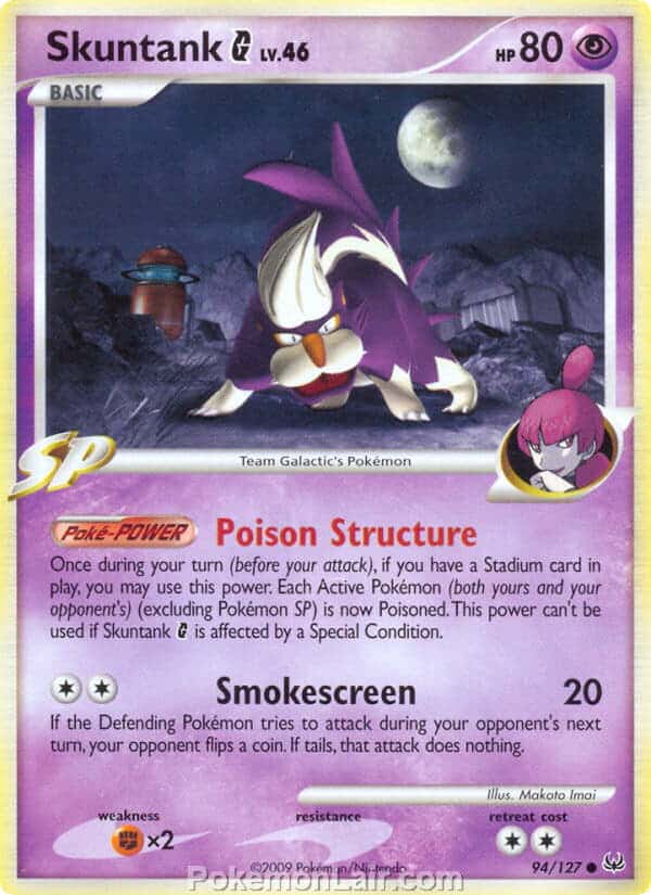 2009 Pokemon Trading Card Game Platinum Base Price List – 94 Skuntank G