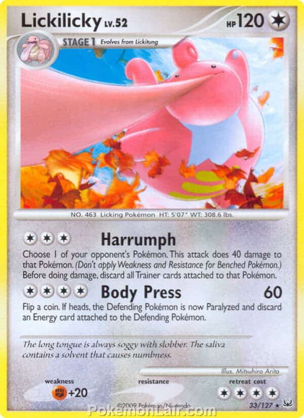 2009 Pokemon Trading Card Game Platinum Base Set – 33 Lickilicky