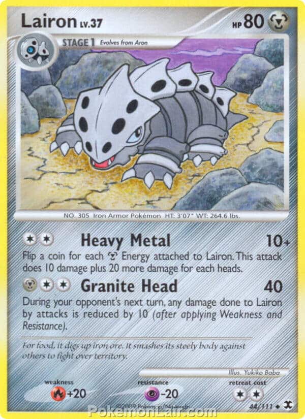 2009 Pokemon Trading Card Game Platinum Rising Rivals Price List – 44 Lairon