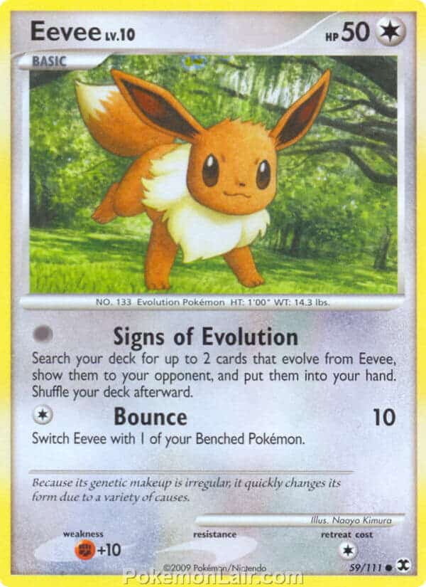 2009 Pokemon Trading Card Game Platinum Rising Rivals Price List – 59 Eevee