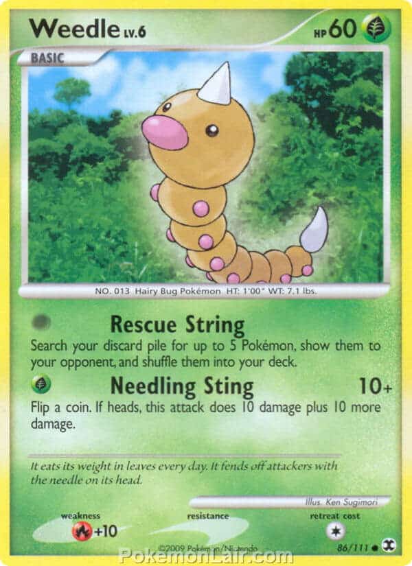 2009 Pokemon Trading Card Game Platinum Rising Rivals Price List – 86 Weedle