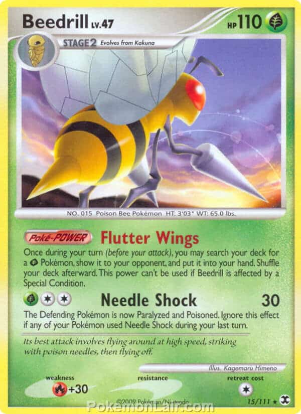 2009 Pokemon Trading Card Game Platinum Rising Rivals Set – 15 Beedrill