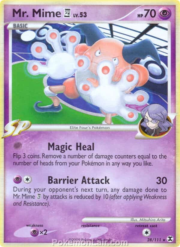 2009 Pokemon Trading Card Game Platinum Rising Rivals Set – 28 Mr. Mime 4