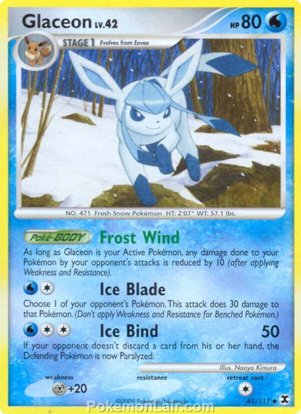 2009 Pokemon Trading Card Game Platinum Rising Rivals Set – 41 Glaceon