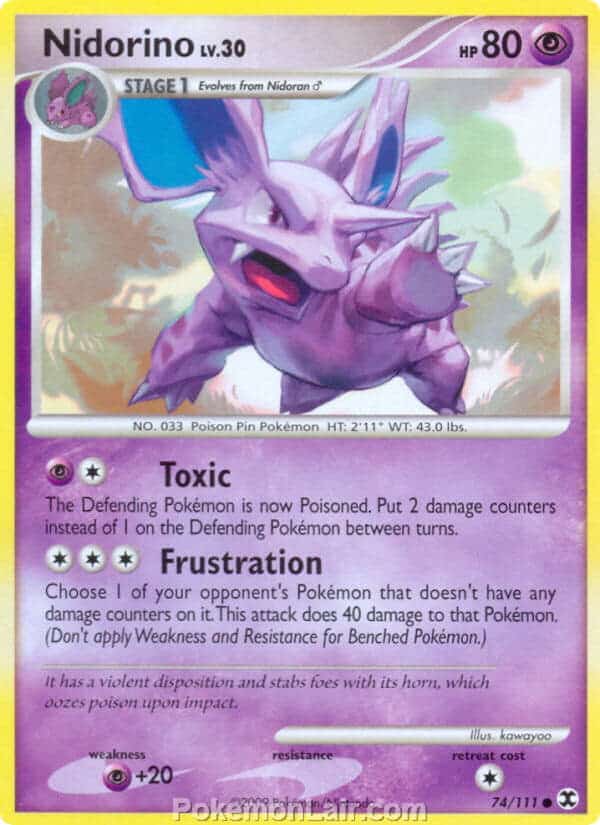 2009 Pokemon Trading Card Game Platinum Rising Rivals Set – 74 Nidorino