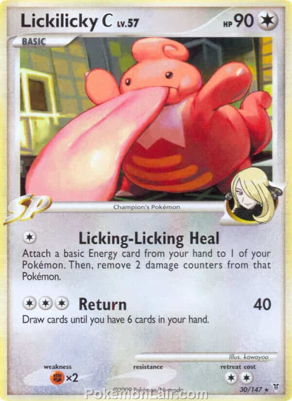 2009 Pokemon Trading Card Game Platinum Supreme Victors Price List – 30 Lickilicky C