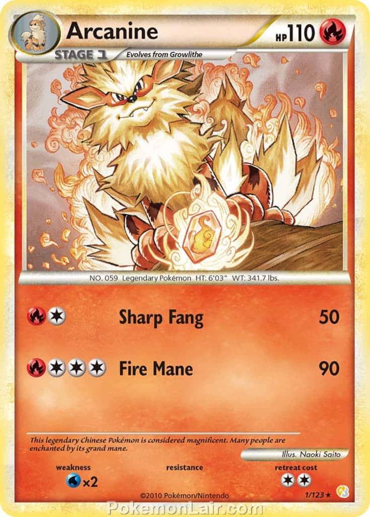 2010 Pokemon Trading Card Game HeartGold SoulSilver Base Price List – 1 Arcanine