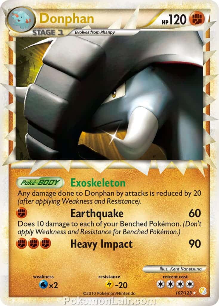 2010 Pokemon Trading Card Game HeartGold SoulSilver Base Price List – 107 Donphan