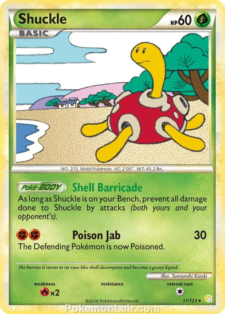 2010 Pokemon Trading Card Game HeartGold SoulSilver Base Price List – 11 Shuckle