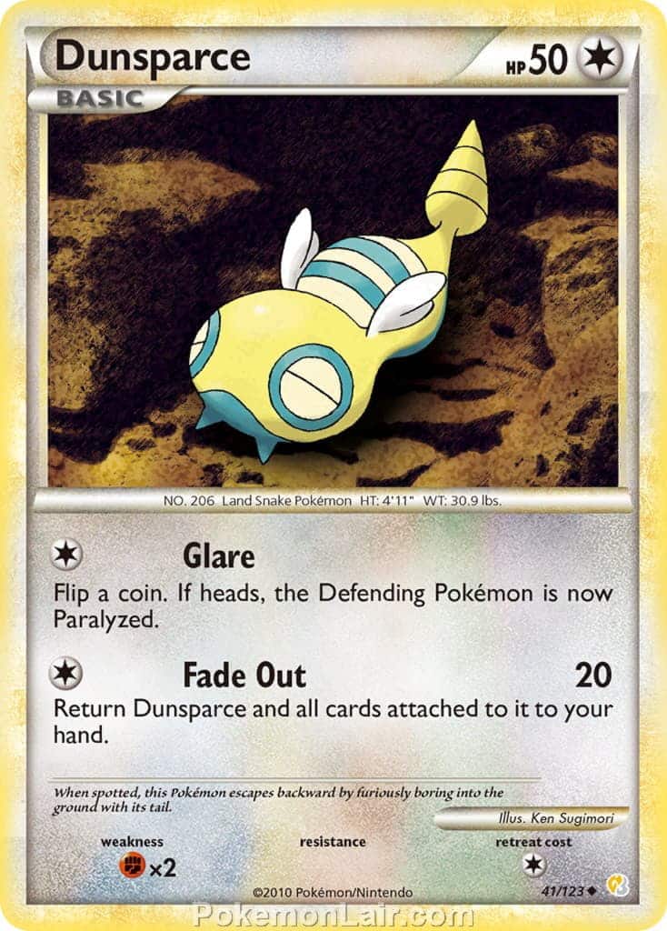 2010 Pokemon Trading Card Game HeartGold SoulSilver Base Price List – 41 Dunsparce