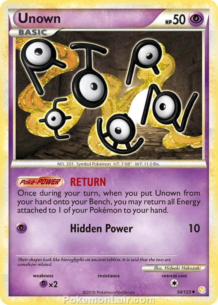 2010 Pokemon Trading Card Game HeartGold SoulSilver Base Price List – 54 Unown