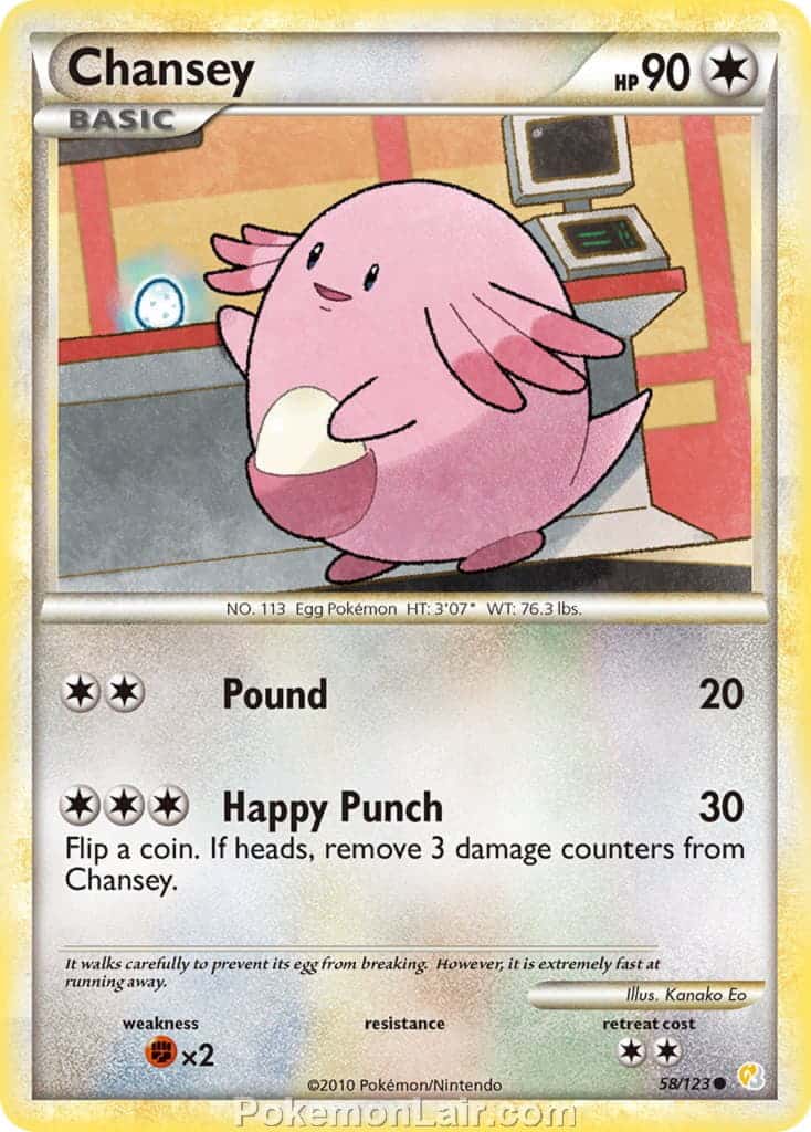 2010 Pokemon Trading Card Game HeartGold SoulSilver Base Price List – 58 Chansey