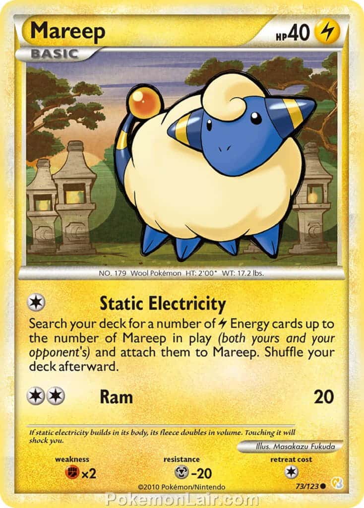 2010 Pokemon Trading Card Game HeartGold SoulSilver Base Price List – 73 Mareep