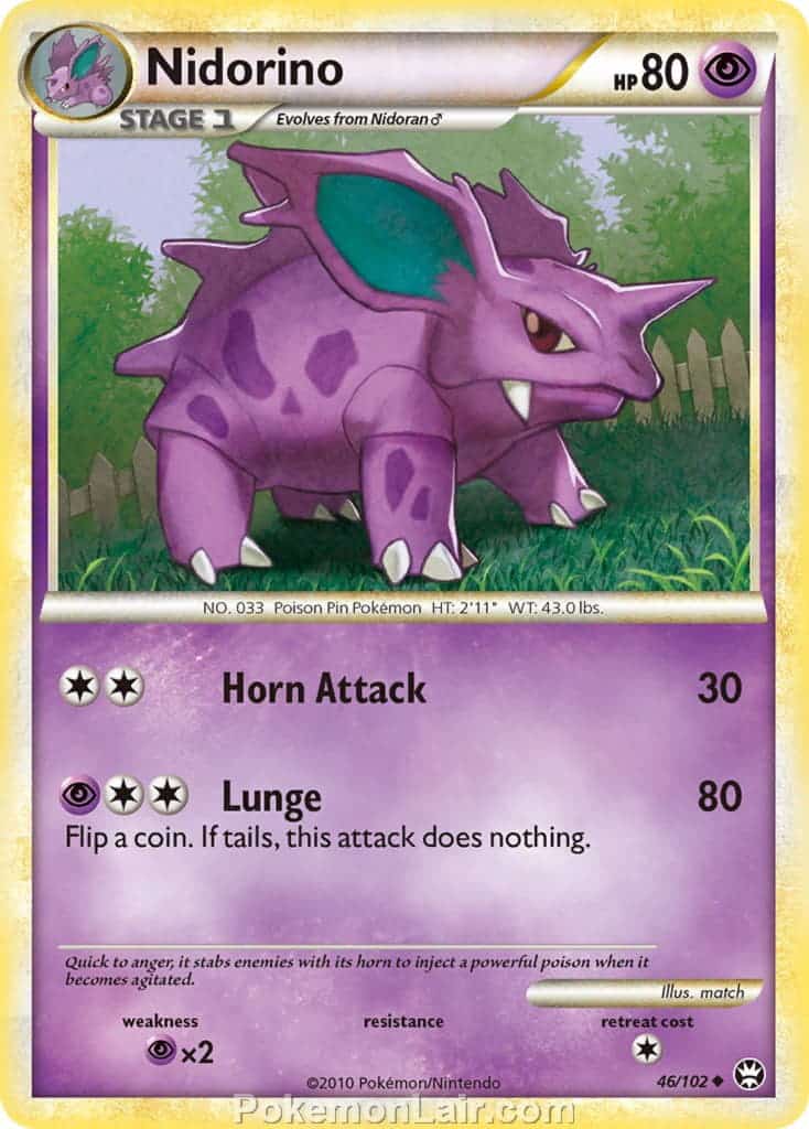 2010 Pokemon Trading Card Game HeartGold SoulSilver Triumphant Price List – 46 Nidorino