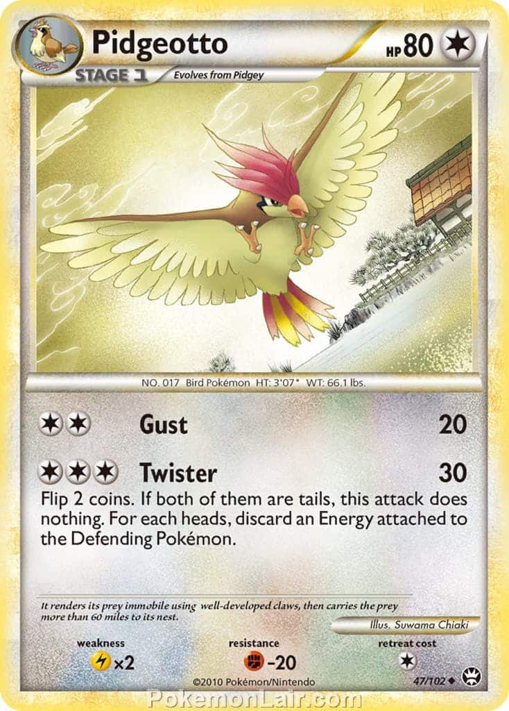 2010 Pokemon Trading Card Game HeartGold SoulSilver Triumphant Price List – 47 Pidgeotto