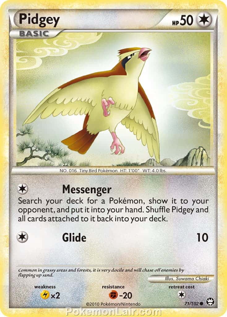 2010 Pokemon Trading Card Game HeartGold SoulSilver Triumphant Set – 71 Pidgey