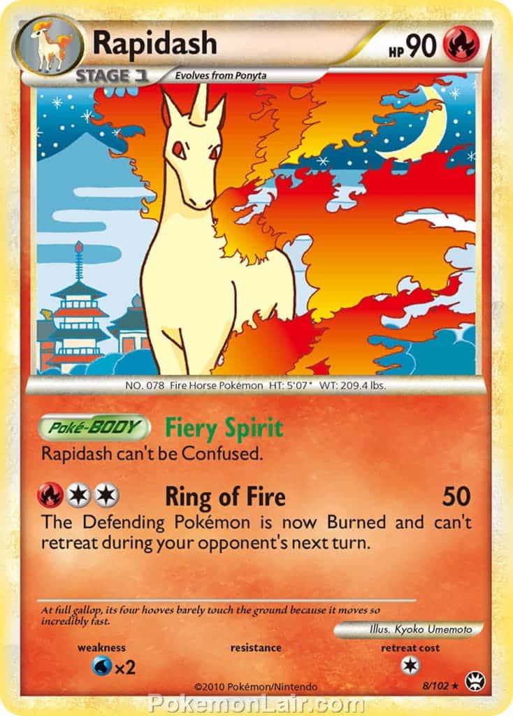 2010 Pokemon Trading Card Game HeartGold SoulSilver Triumphant Set – 8 Rapidash