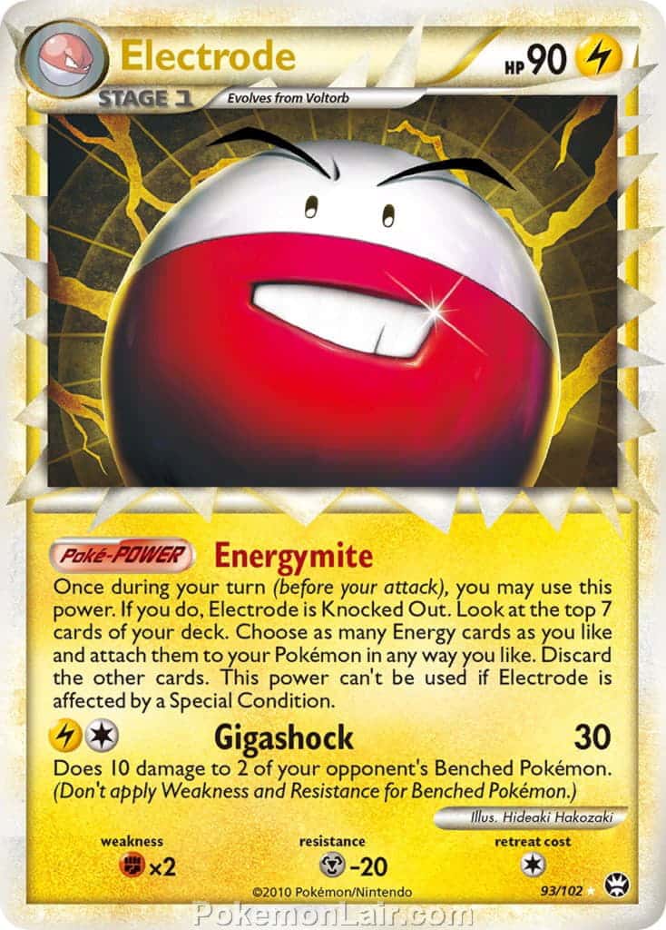 2010 Pokemon Trading Card Game HeartGold SoulSilver Triumphant Set – 93 Electrode