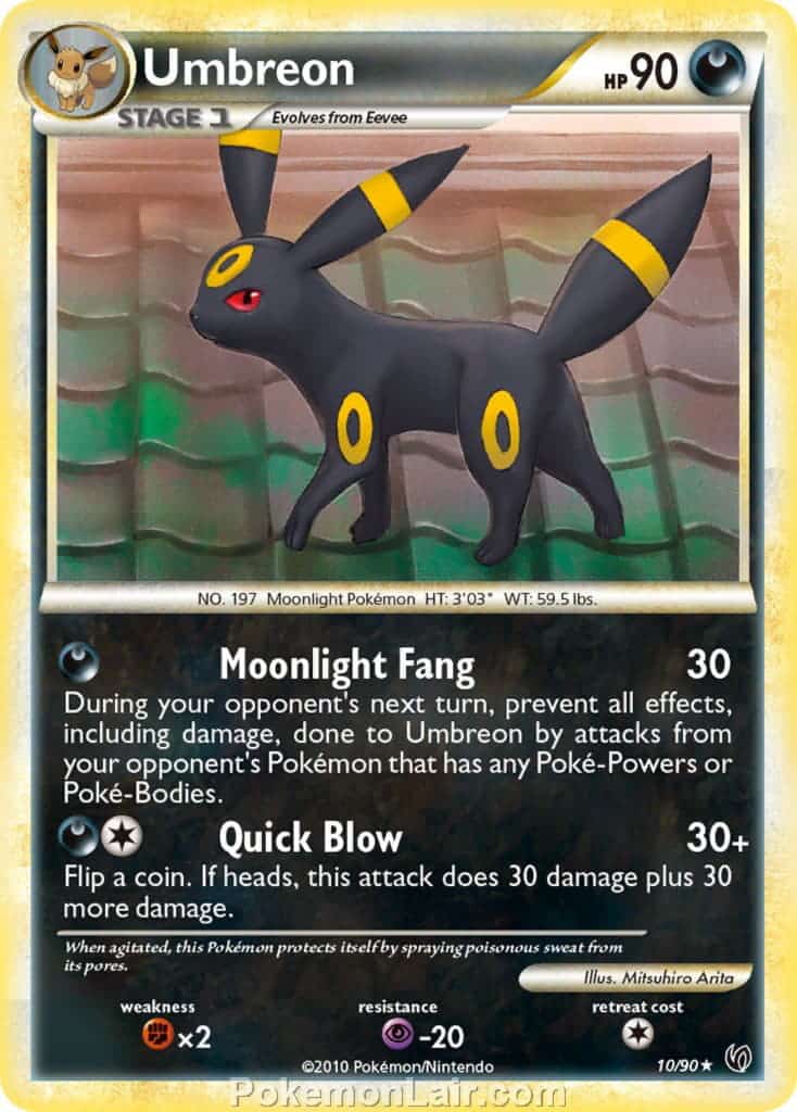 2010 Pokemon Trading Card Game HeartGold SoulSilver Undaunted Set – 10 Umbreon