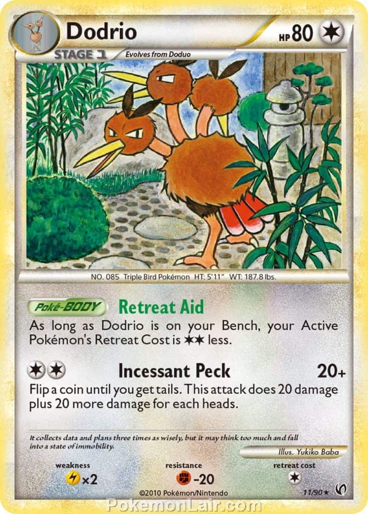 2010 Pokemon Trading Card Game HeartGold SoulSilver Undaunted Set – 11 Dodrio