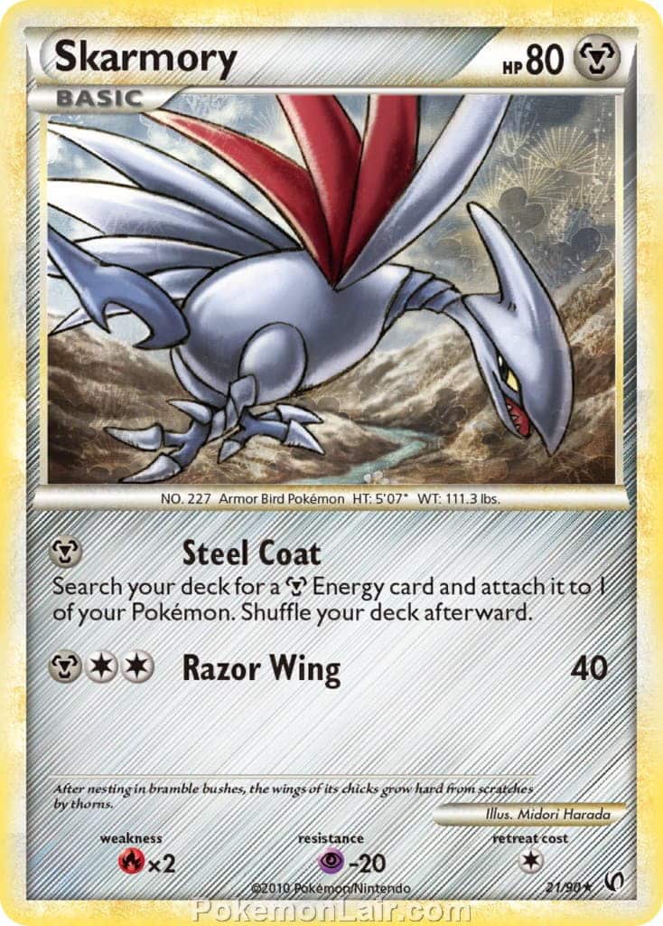 2010 Pokemon Trading Card Game HeartGold SoulSilver Undaunted Set – 21 Skarmory