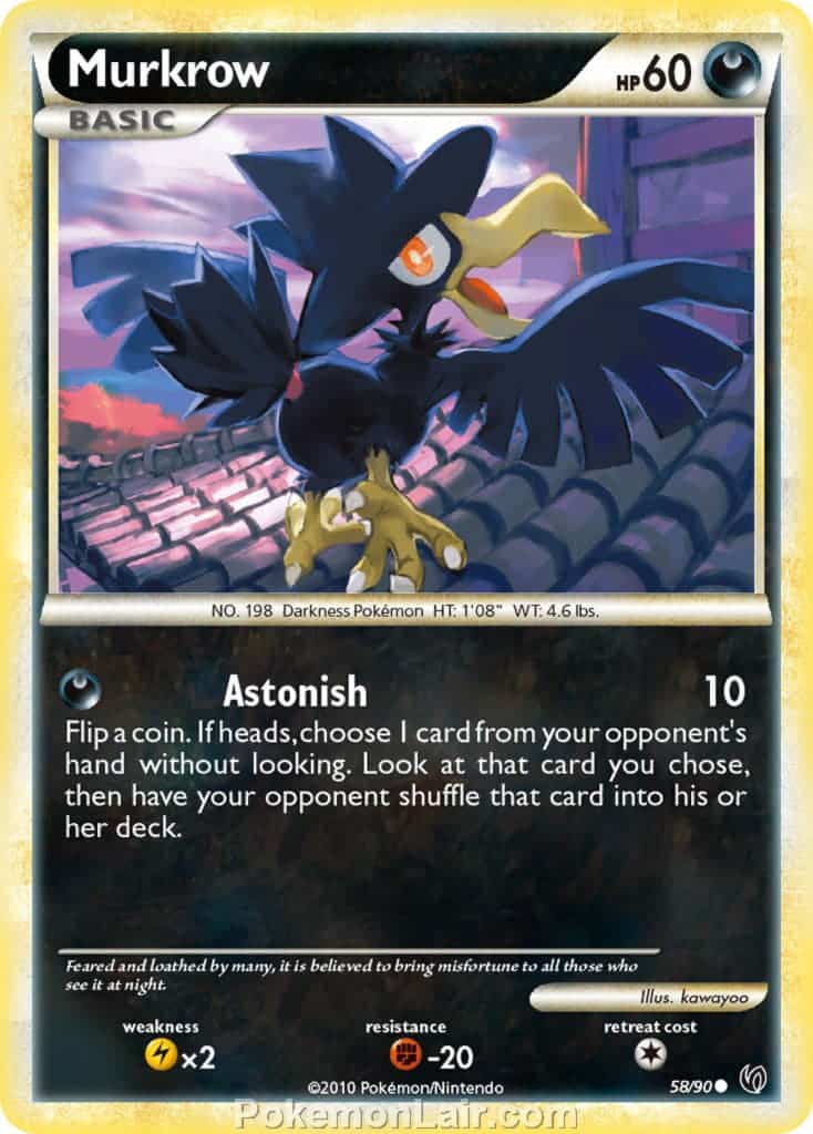 2010 Pokemon Trading Card Game HeartGold SoulSilver Undaunted Set – 58 Murkrow