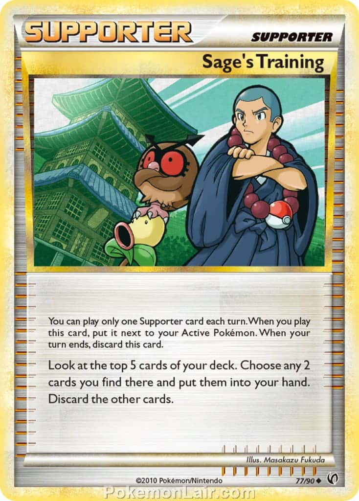 2010 Pokemon Trading Card Game HeartGold SoulSilver Undaunted Set – 77 Sages Training