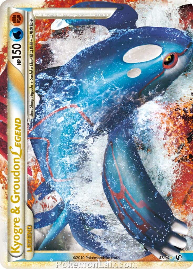 2010 Pokemon Trading Card Game HeartGold SoulSilver Undaunted Set – 87 Kyogre Groudon Legend