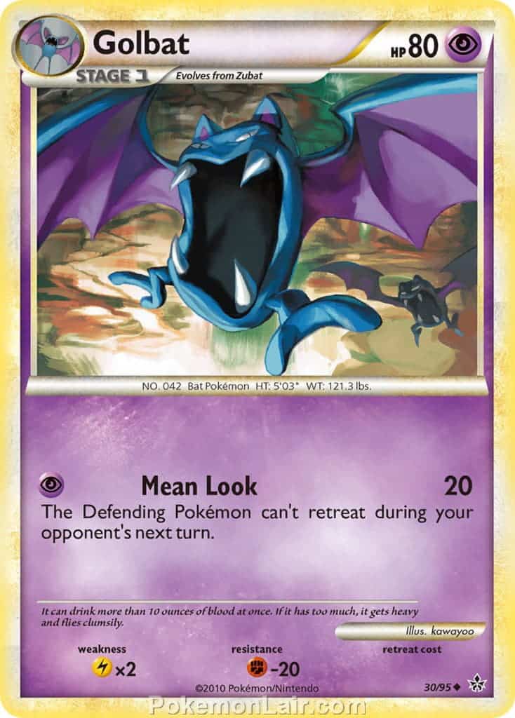 2010 Pokemon Trading Card Game HeartGold SoulSilver Unleashed Price List – 30 Golbat