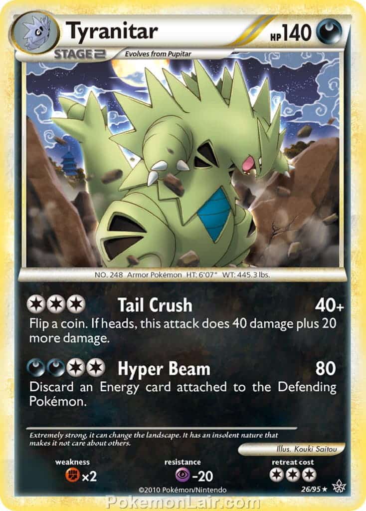 2010 Pokemon Trading Card Game HeartGold SoulSilver Unleashed Set – 26 Tyranitar