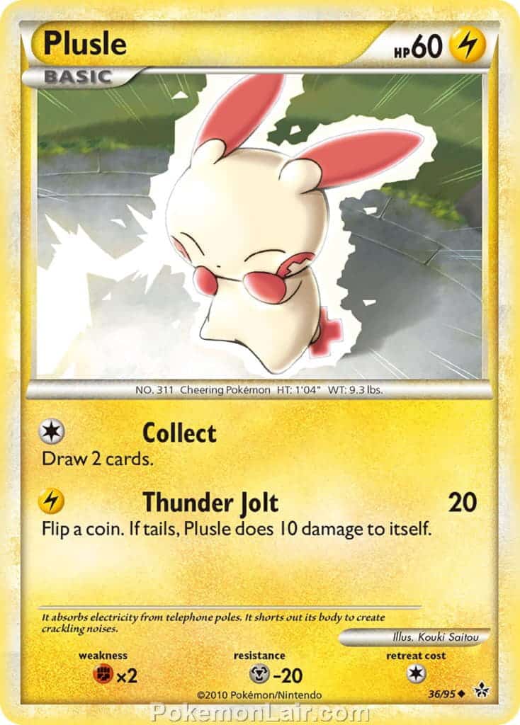 2010 Pokemon Trading Card Game HeartGold SoulSilver Unleashed Set – 36 Plusle