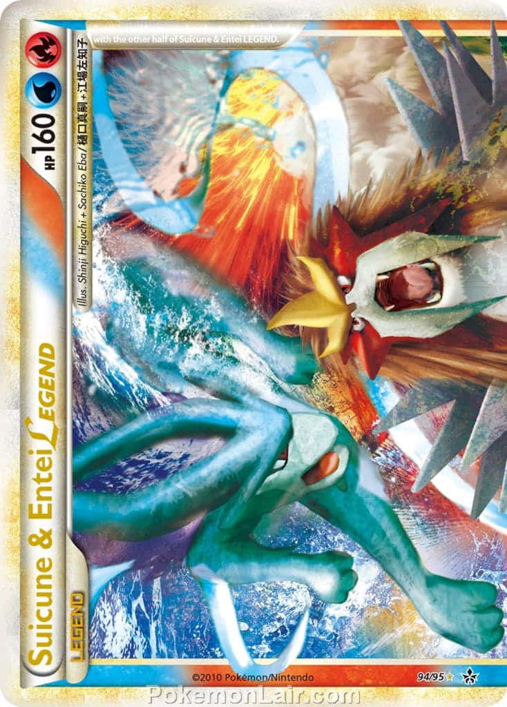 2010 Pokemon Trading Card Game HeartGold SoulSilver Unleashed Set – 94 Suicune Entei Legend