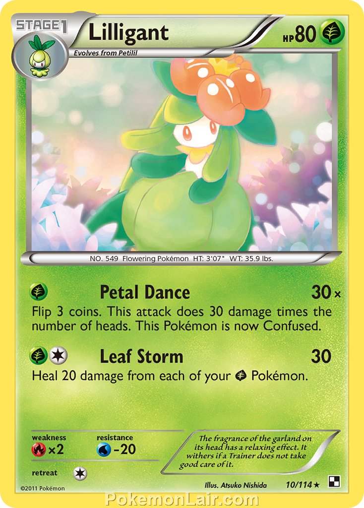 2011 Pokemon Trading Card Game Black and White Set –10 Lilligant