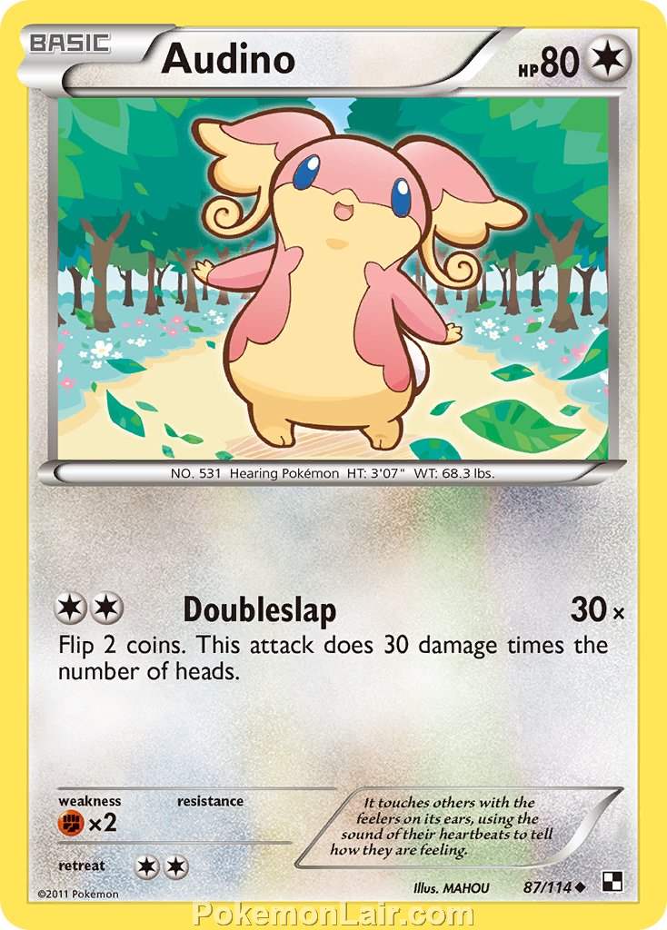 2011 Pokemon Trading Card Game Black and White Set –87 Audino