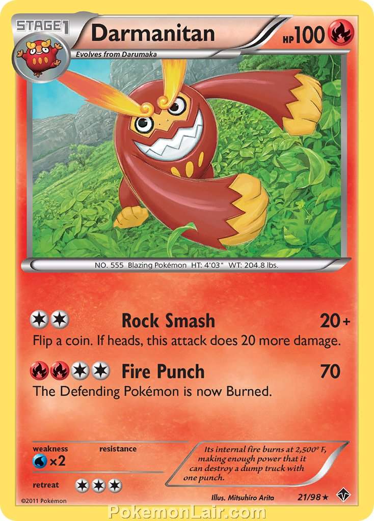 2011 Pokemon Trading Card Game Emerging Powers Price List – 21 Darmanitan