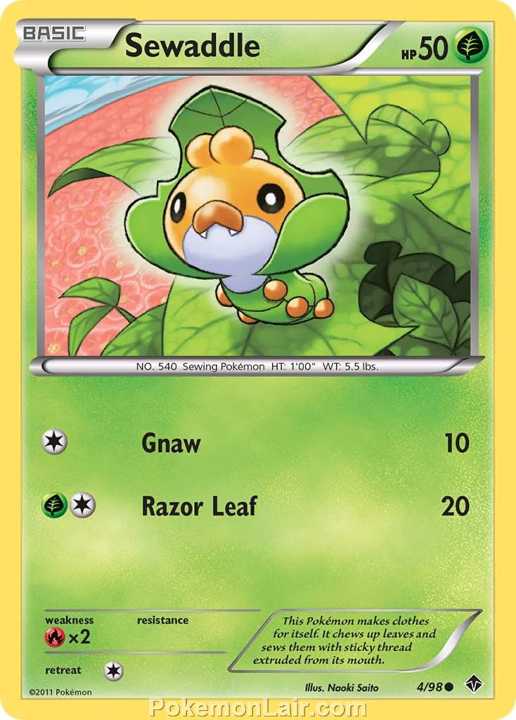 2011 Pokemon Trading Card Game Emerging Powers Price List – 4 Sewaddle