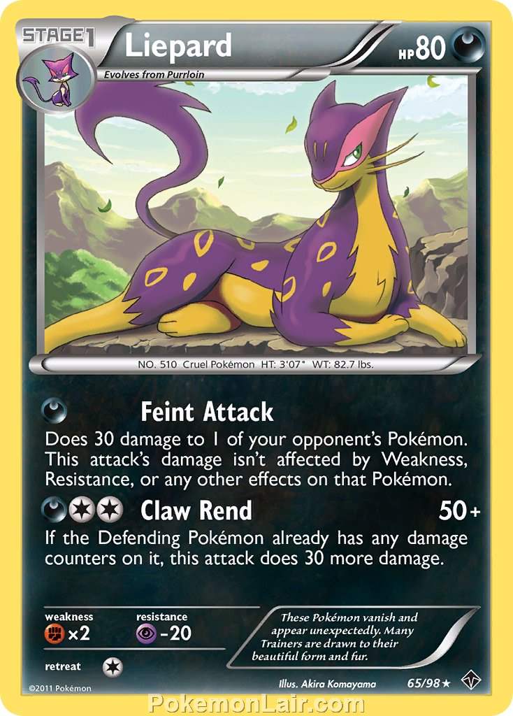 2011 Pokemon Trading Card Game Emerging Powers Price List – 65 Liepard