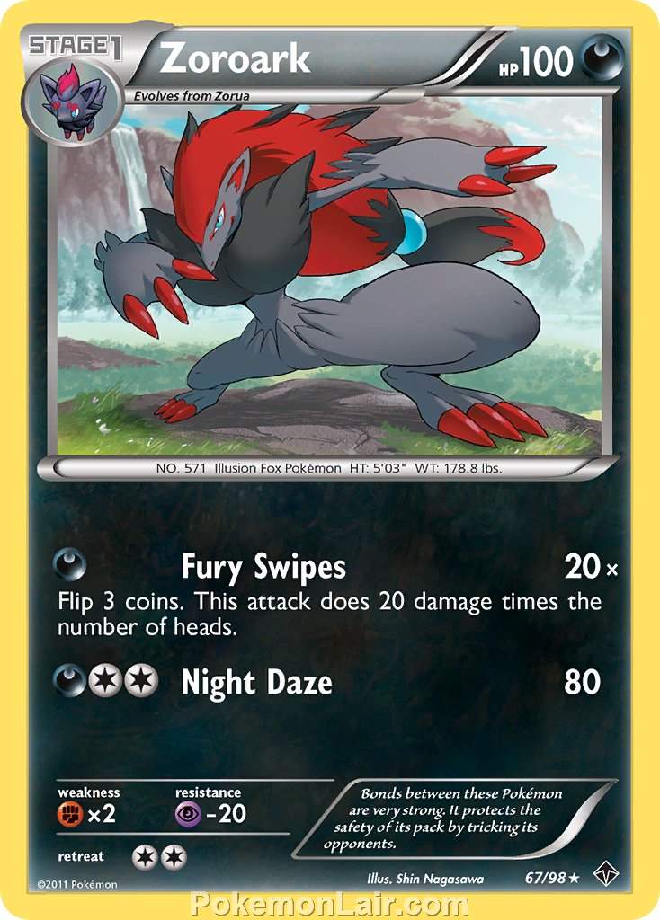 2011 Pokemon Trading Card Game Emerging Powers Price List – 67 Zoroark