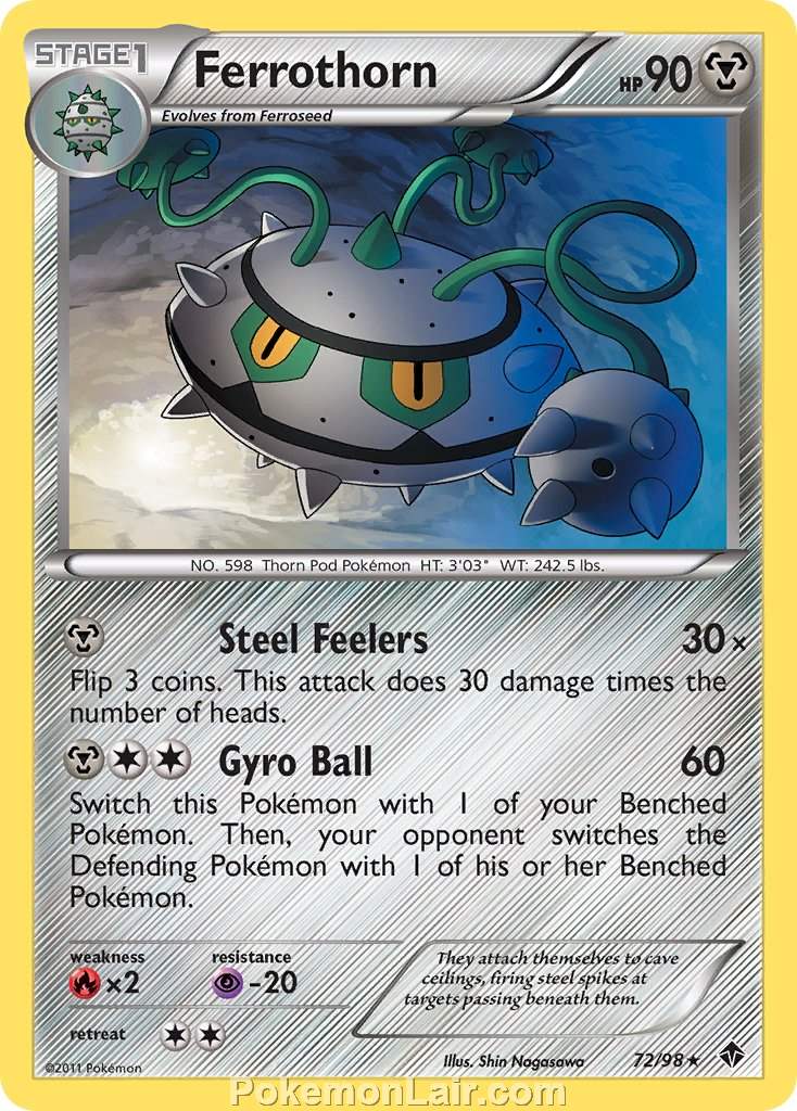 2011 Pokemon Trading Card Game Emerging Powers Price List – 72 Ferrothorn