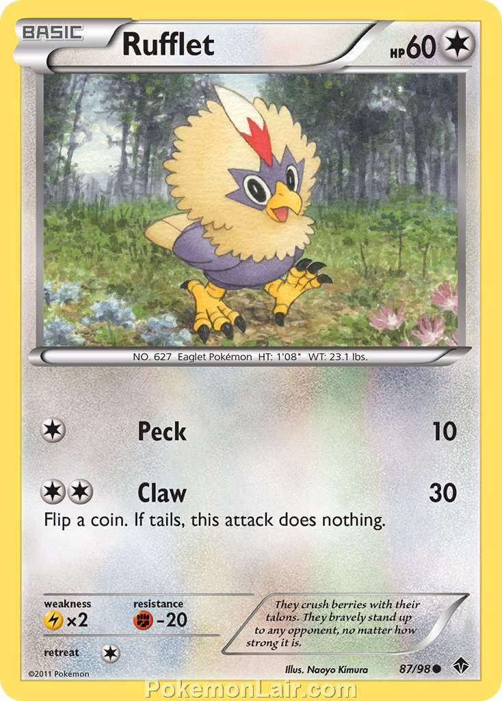 2011 Pokemon Trading Card Game Emerging Powers Price List – 87 Rufflet