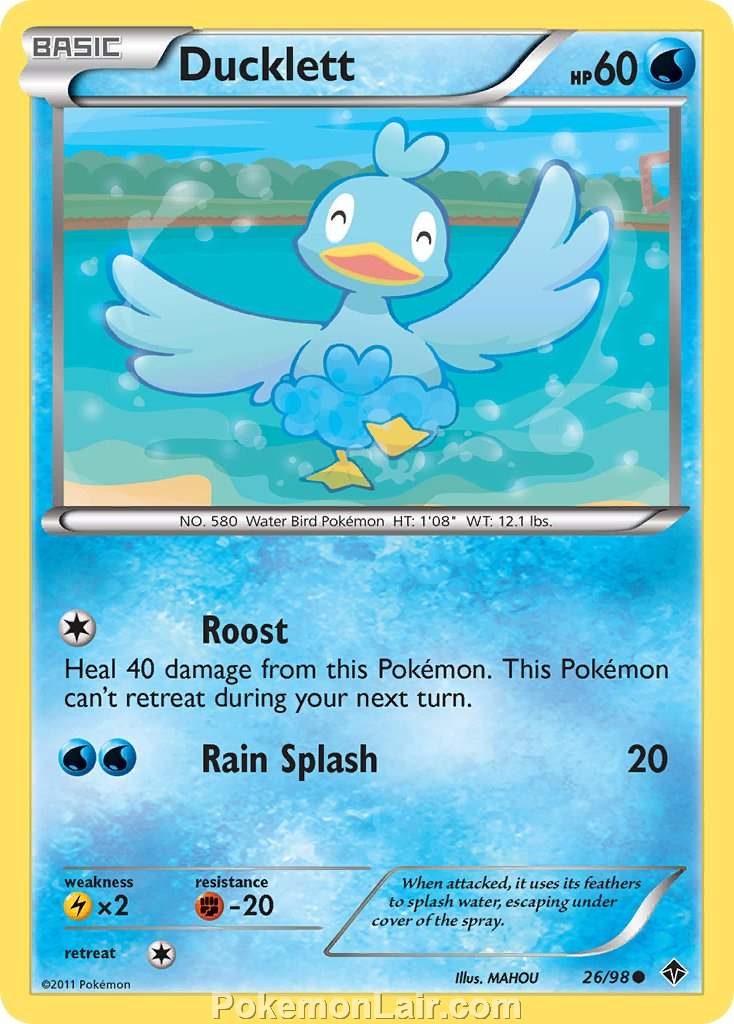 2011 Pokemon Trading Card Game Emerging Powers Set – 26 Ducklett