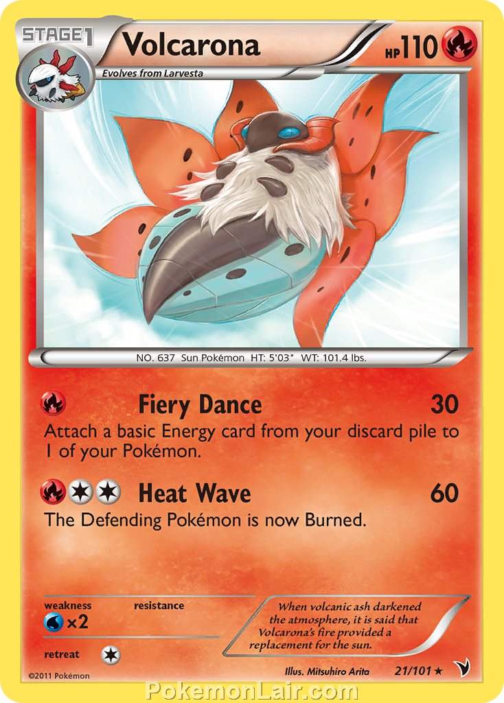 2011 Pokemon Trading Card Game Noble Victories Price List – 21 Volcarona