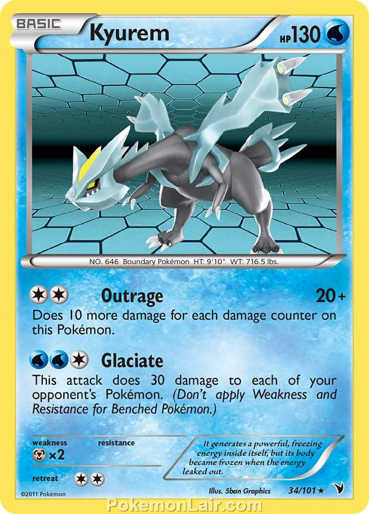 2011 Pokemon Trading Card Game Noble Victories Price List – 34 Kyurem