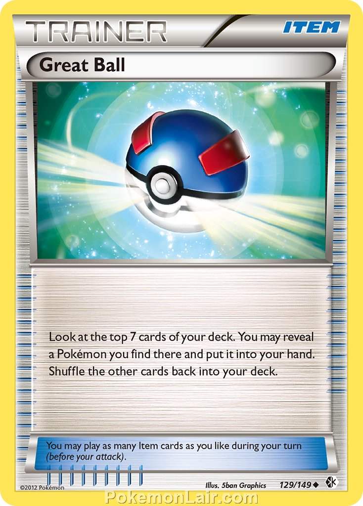 2012 Pokemon Trading Card Game Boundaries Crossed Price List – 129 Great Ball