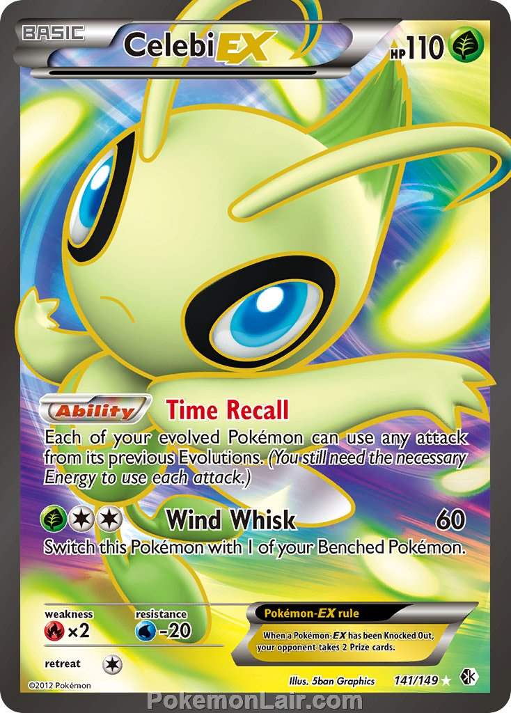 2012 Pokemon Trading Card Game Boundaries Crossed Price List – 141 Celebi EX