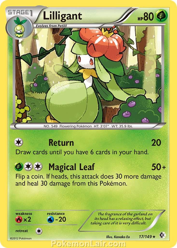 2012 Pokemon Trading Card Game Boundaries Crossed Price List – 17 Lilligant