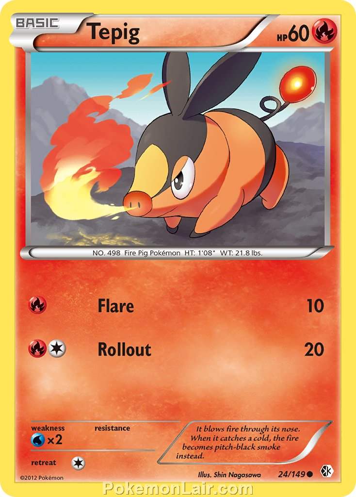 2012 Pokemon Trading Card Game Boundaries Crossed Price List – 24 Tepig