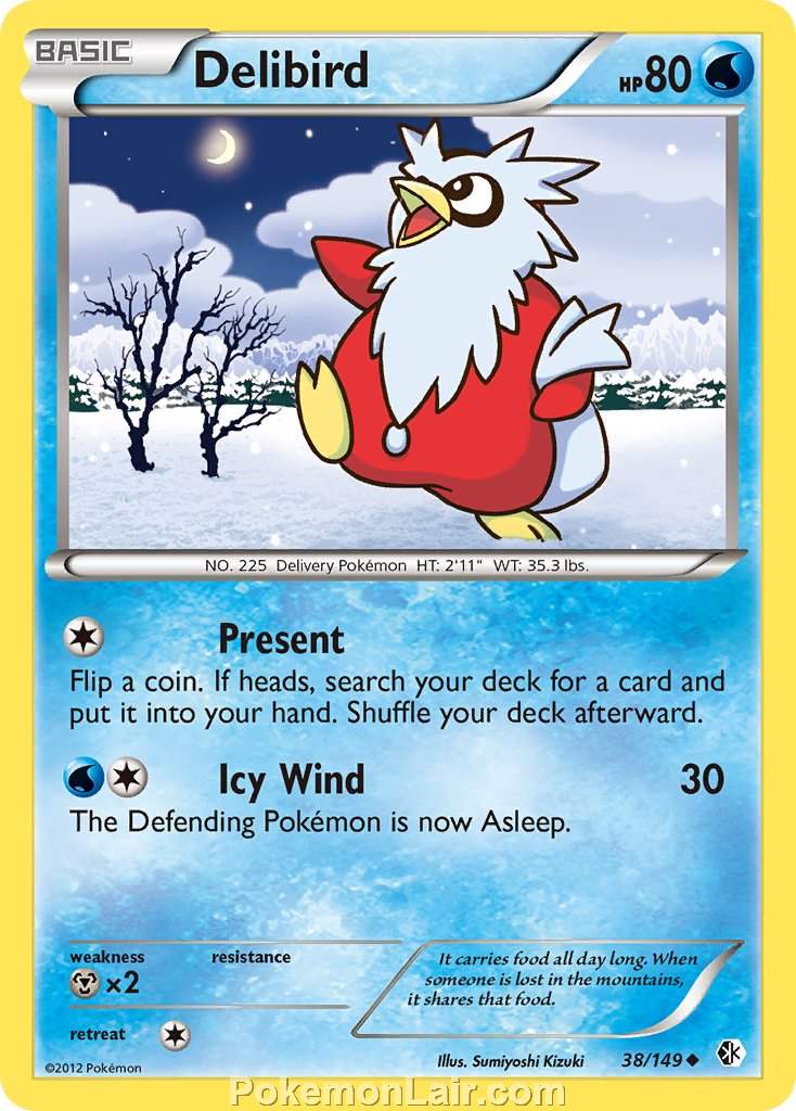 2012 Pokemon Trading Card Game Boundaries Crossed Price List – 38 Delibird