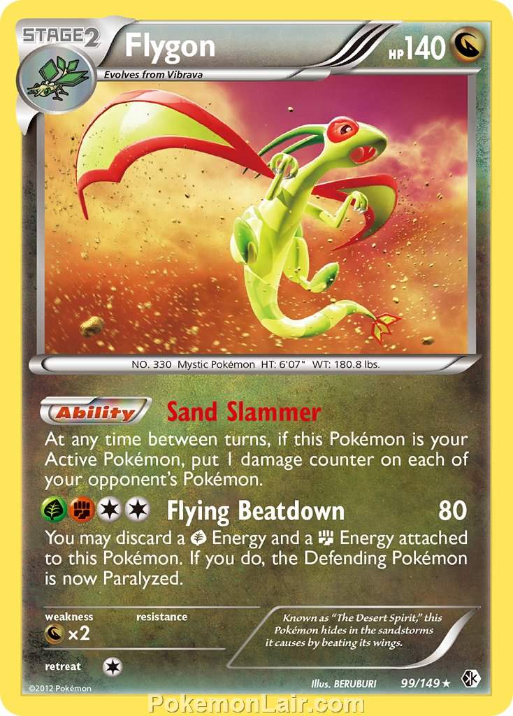 2012 Pokemon Trading Card Game Boundaries Crossed Price List – 99 Flygon